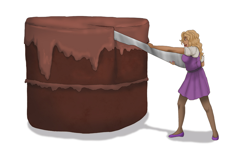 Pieza is feminine, so it's la pieza. Imagine a lady cutting a huge piece of cake for herself.